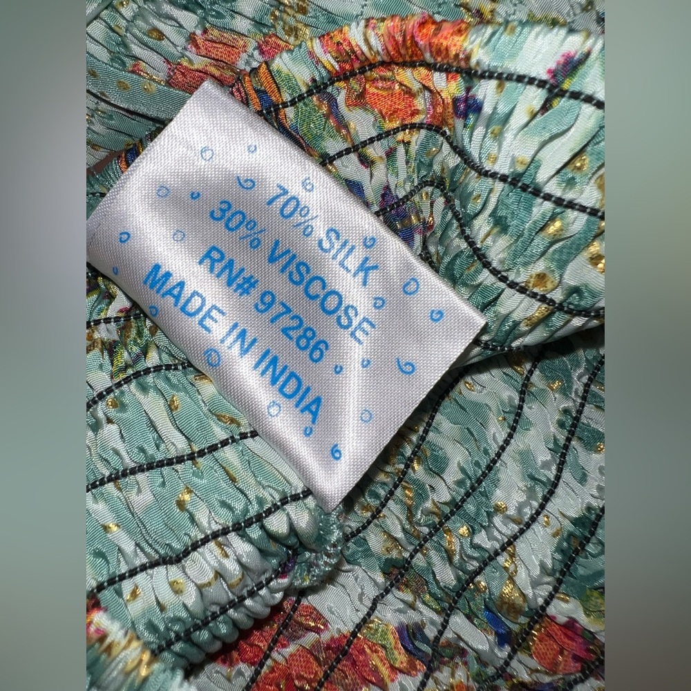 Silk 2-Piece Aqua Patterned Set - image 3